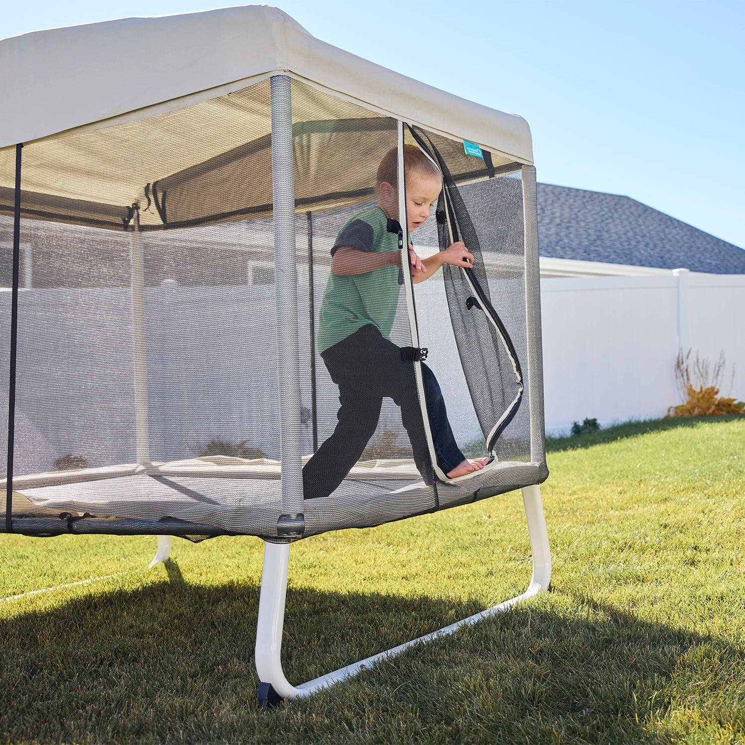 6ft x 4ft Greige Rectangle Mini Trampoline for Kids