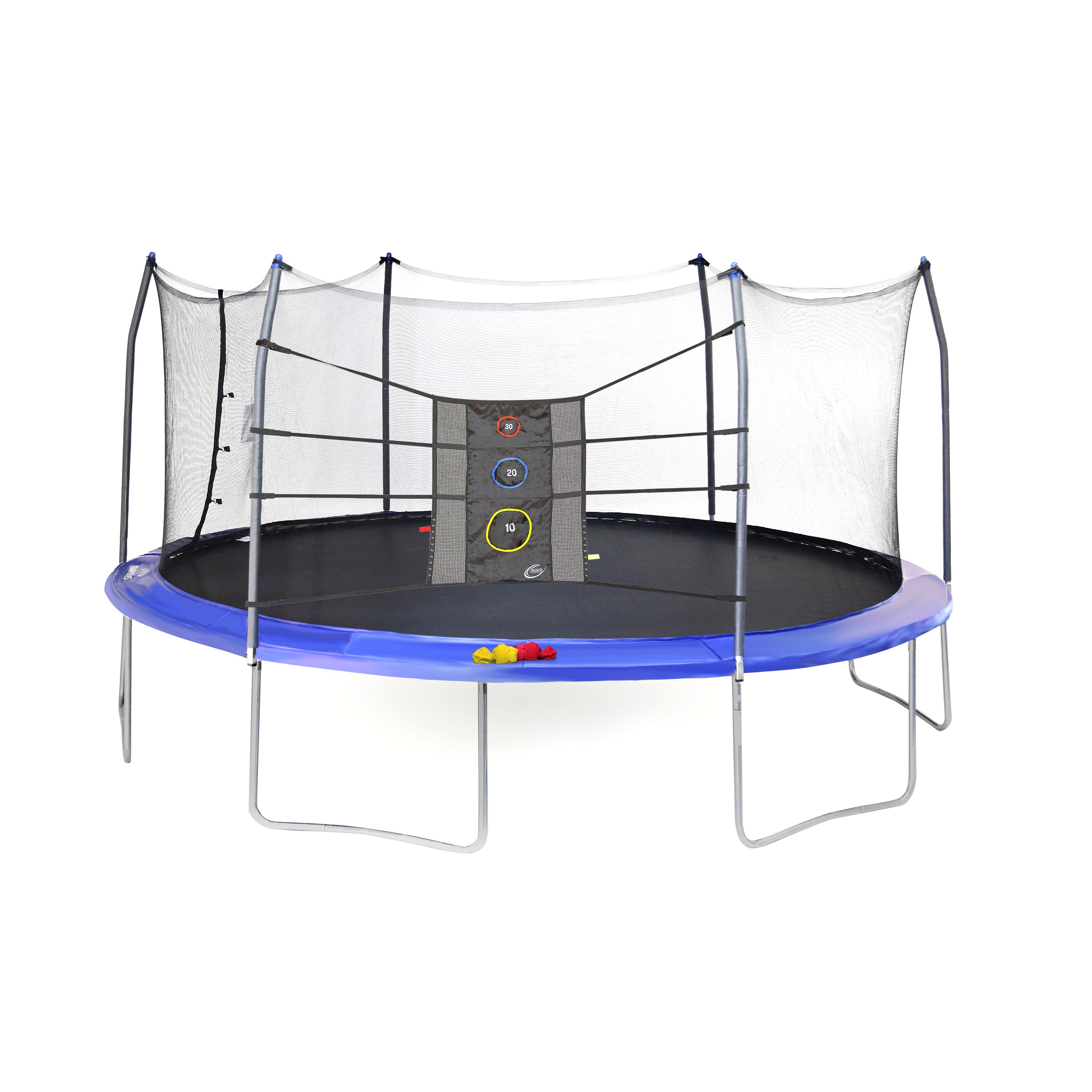 17' Oval with Enclosure Net and Triple Toss Game - Blue