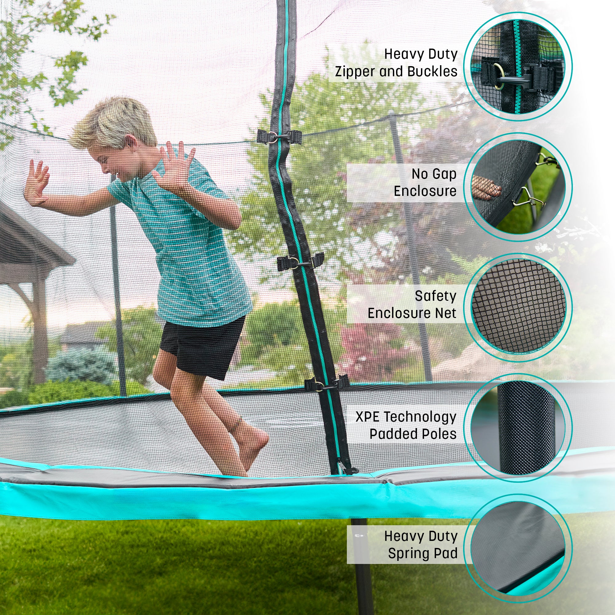 Signature Series 15 Round Outdoor Trampoline with Enclosure