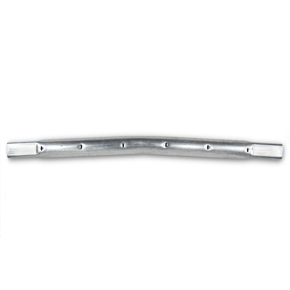 Curved main frame middle tube is made from rust resistant galvanized steel. 