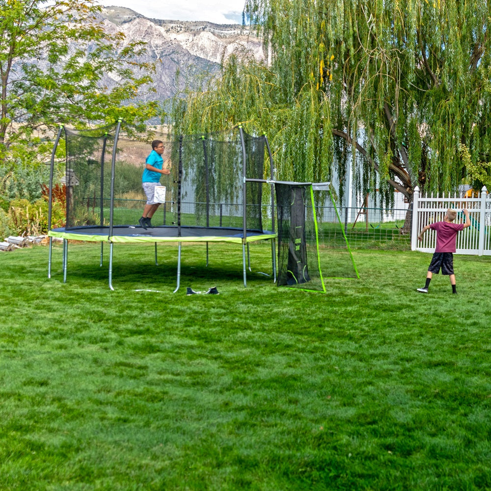 15' x 13' Oval Trampoline with Sports Net - Dual Color