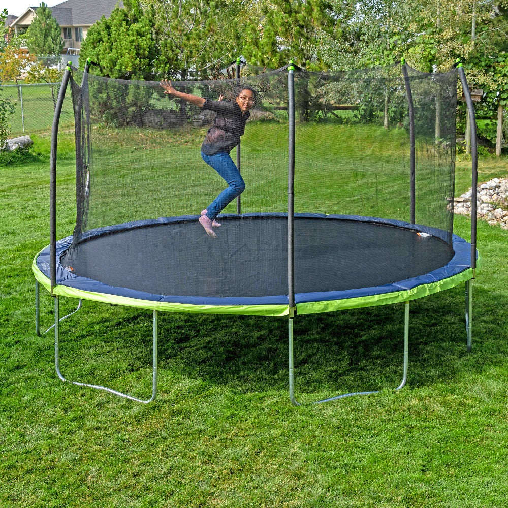 Double spring trampoline best sale